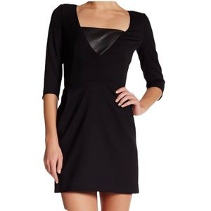 The Kooples Bi-Stretch Leather Crepe Dress